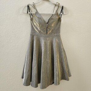My Michelle Silver Sparkly Homecoming Dress Size 3